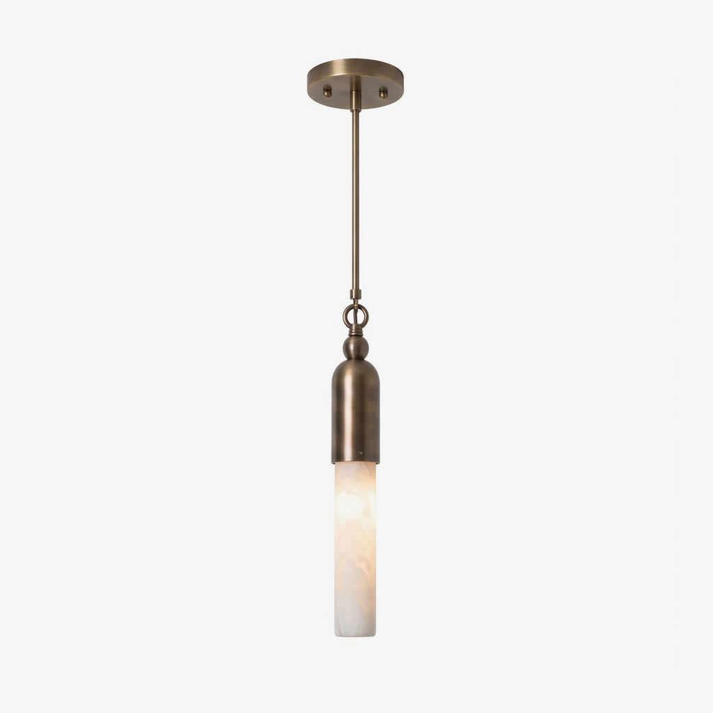 Colonnette Alabaster Rod Mini Pendant Light
