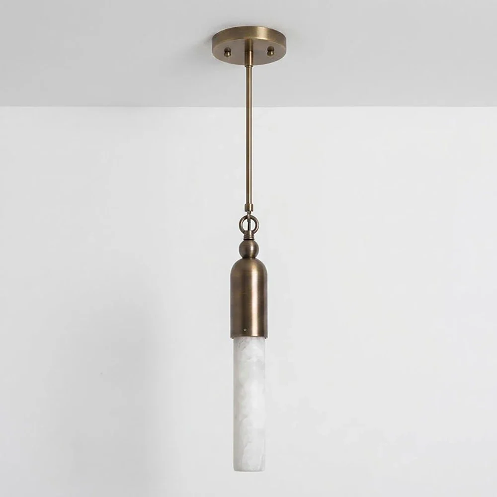 Colonnette Alabaster Rod Mini Pendant Light