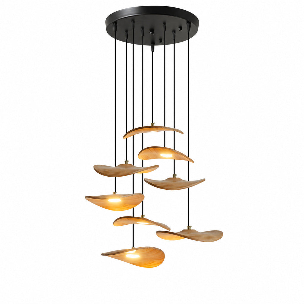 Gyre Wood Blade Chandelier