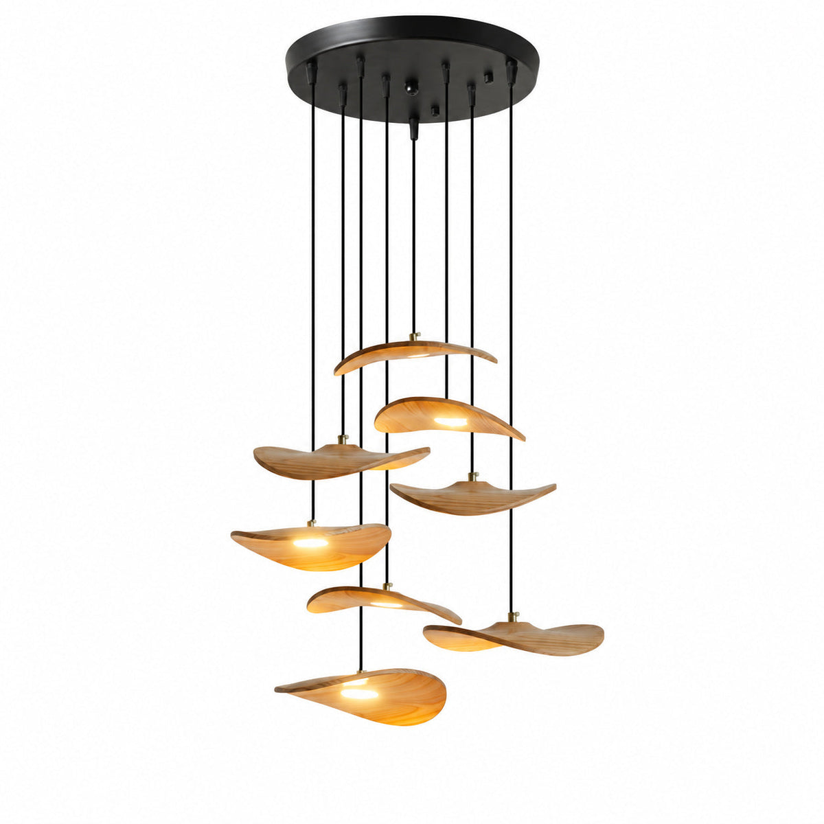 Gyre Wood Blade Chandelier