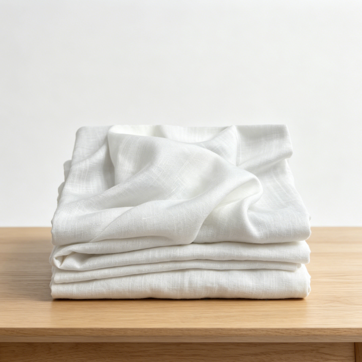 Meterware Tencel-Leinen Gemisch – Hochwertiger Stoff für Kleidung & Deko – 135 x 100 cm - Weiß