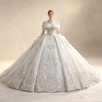Off-Shoulder Abendkleid mit Spitze Elegant Ballkleid Bestickt