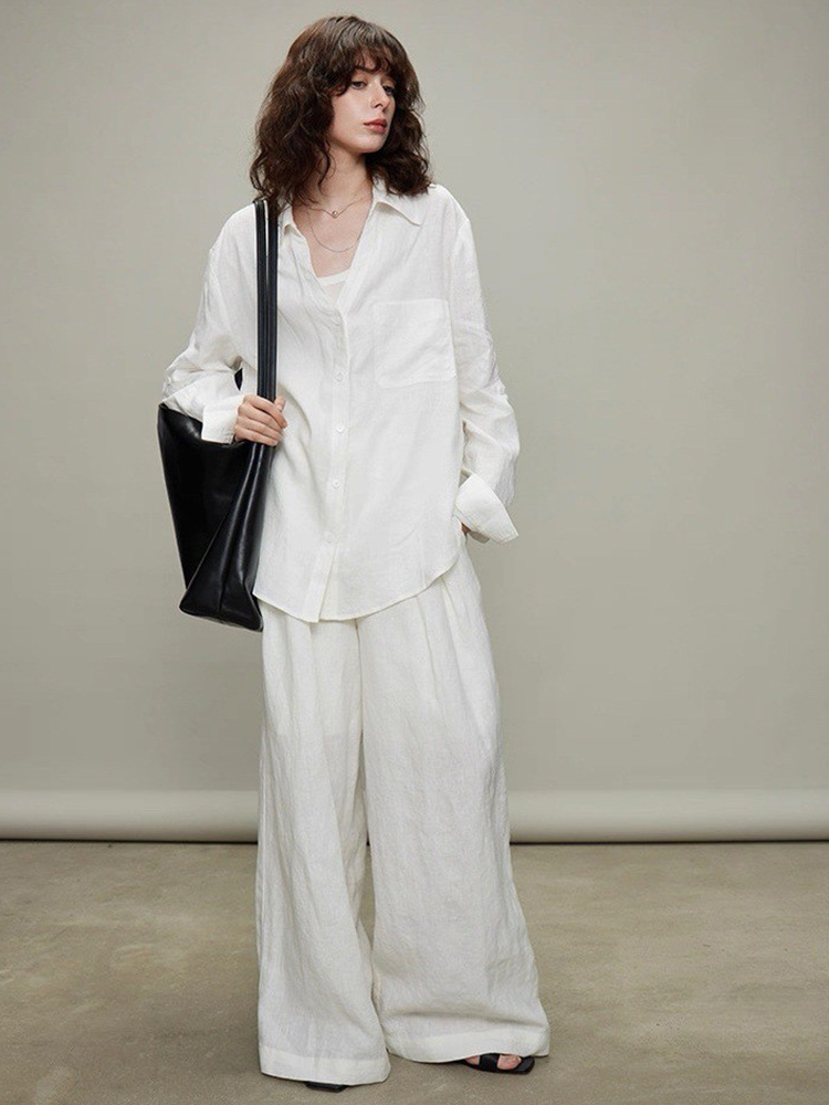 Weiße Leinenbluse: Nachhaltig, Luftig & Locker, Sommer Hemd für Damen S-XL