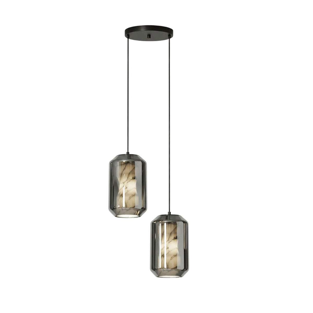 Alabaster Glass Cylinder Pendant Light