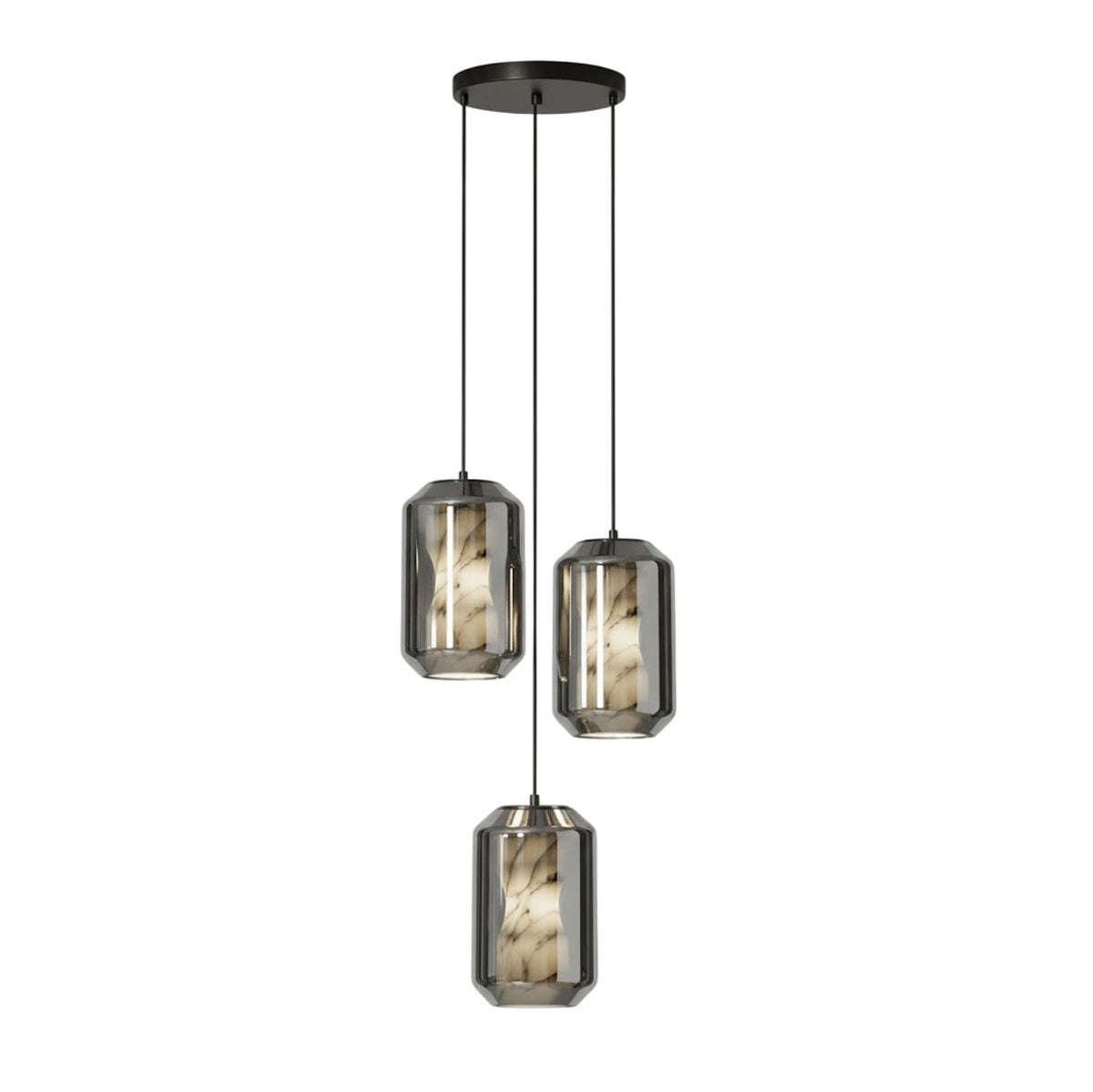 Alabaster Glass Cylinder Pendant Light