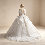 Off-Shoulder Abendkleid mit Spitze Elegant Ballkleid Bestickt