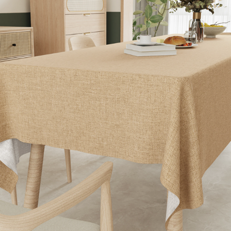 Heavyweight Pure Linen Tablecloth - Solid Color Rectangle Table Cover for Kitchen & Dining, Breathable & Durable