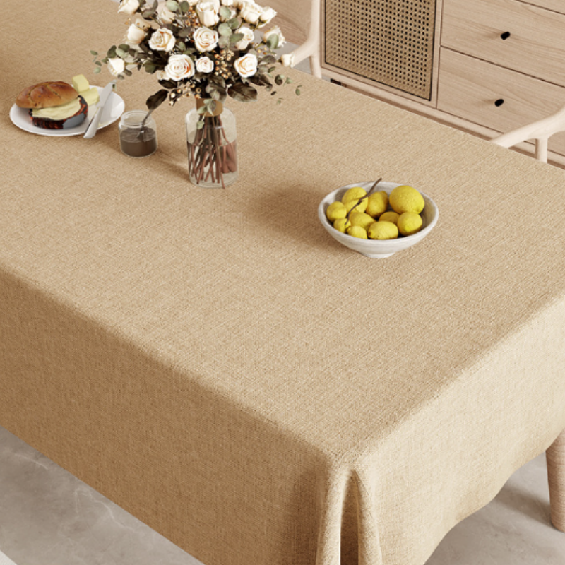 Heavyweight Pure Linen Tablecloth - Solid Color Rectangle Table Cover for Kitchen & Dining, Breathable & Durable