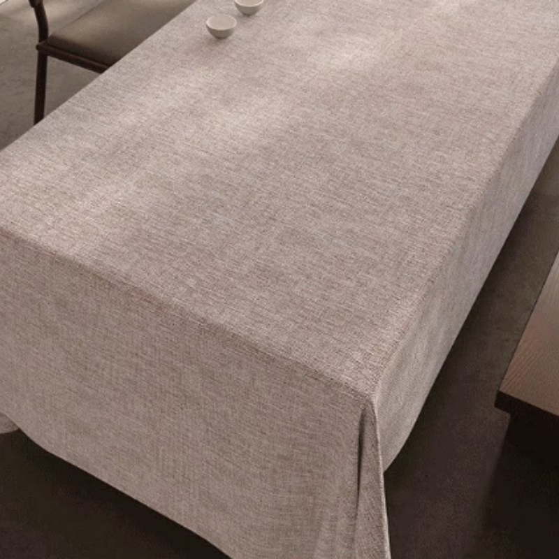 Heavyweight Pure Linen Tablecloth - Textured Rustic Table Cover for Kitchen & Dining Room, Wrinkle-Resistant Natural Fabric