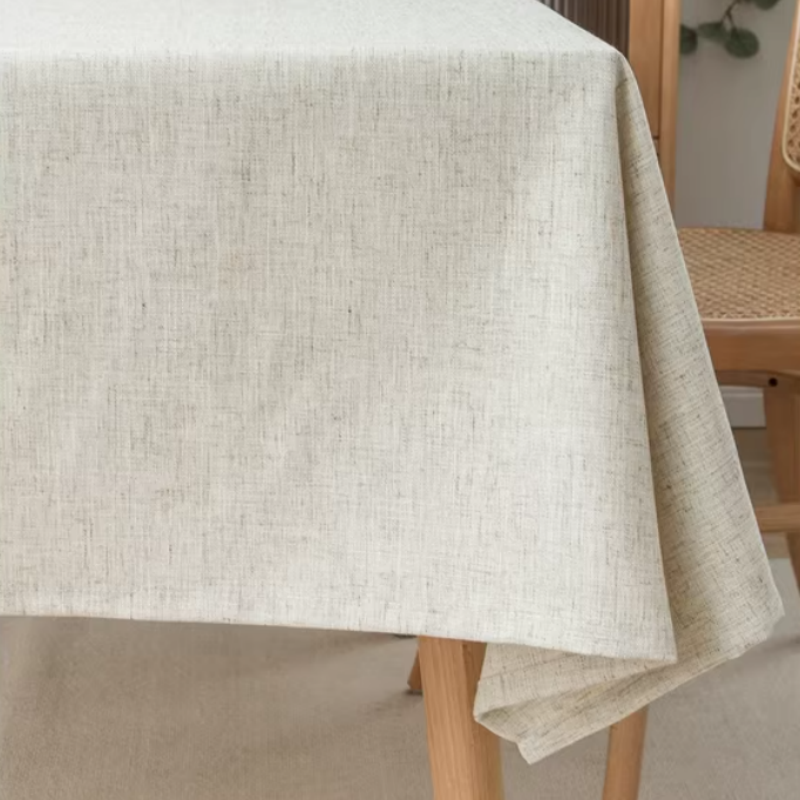 Textured Pure Linen Tablecloth - Soft Rectangle Table Cover for Dining & Kitchen, Breathable & Durable Fabric