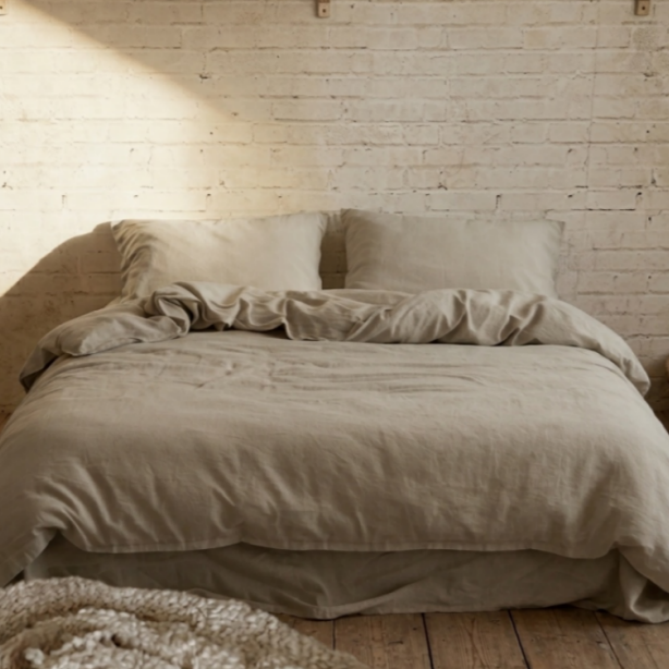 Bettwäsche-Set aus reinem Leinen – Premium 4-teiliges Set mit Bettbezug & Kissenbezügen – Nachhaltige Naturfaser Bettgarnitur