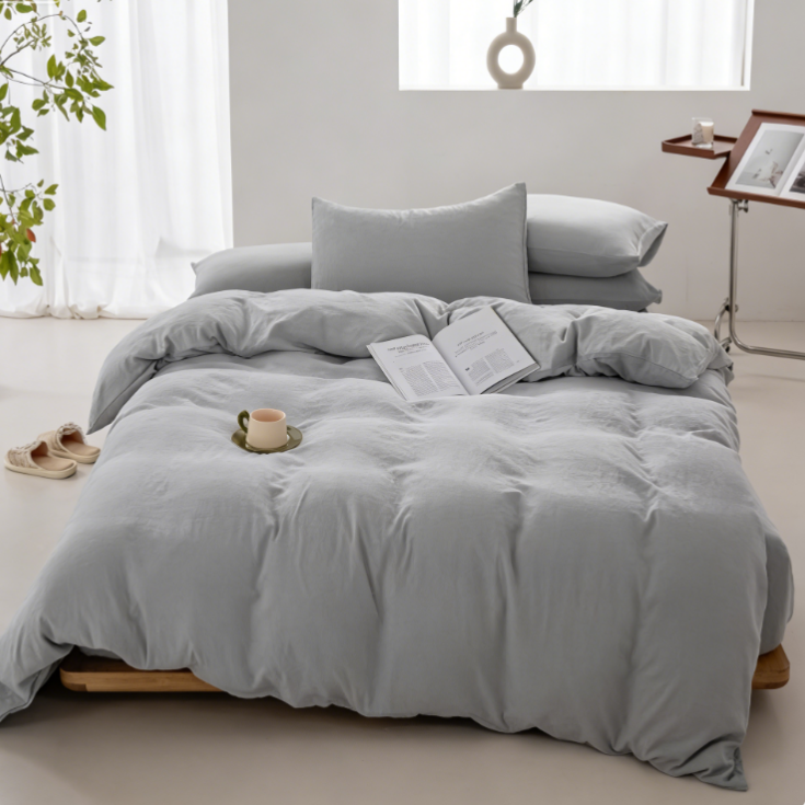 Bettwäsche-Set aus Reinleinen - Premium Leinen Bettbezug & Kopfkissenbezug - Atmungsaktives Design für Sommer & Winter