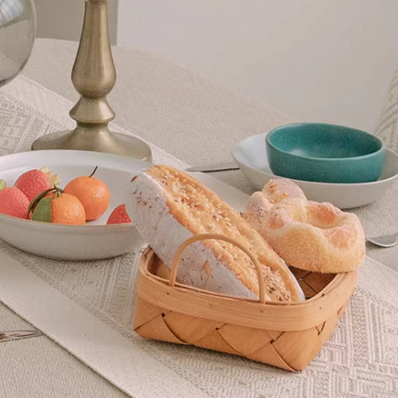 Tischläufer Creme Beige mit Fransen, Boho Jacquard Design mit Rautenmuster, Rustikale Tischdeko für Landhaus & Esszimmer