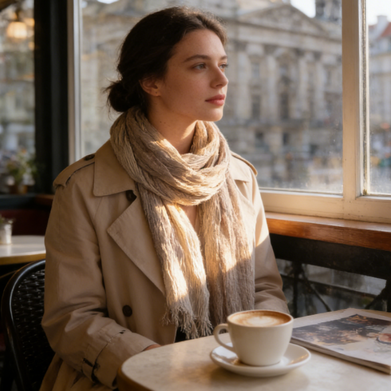 Premium Schal aus reinem Leinen – Zweifarbiges Wendedesign, Leichter Sommerschal für Damen & Herren, 180x70 cm