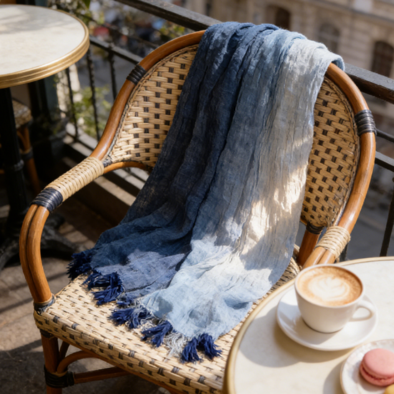 Premium Schal aus reinem Leinen – Zweifarbiges Wendedesign, Leichter Sommerschal für Damen & Herren, 180x70 cm