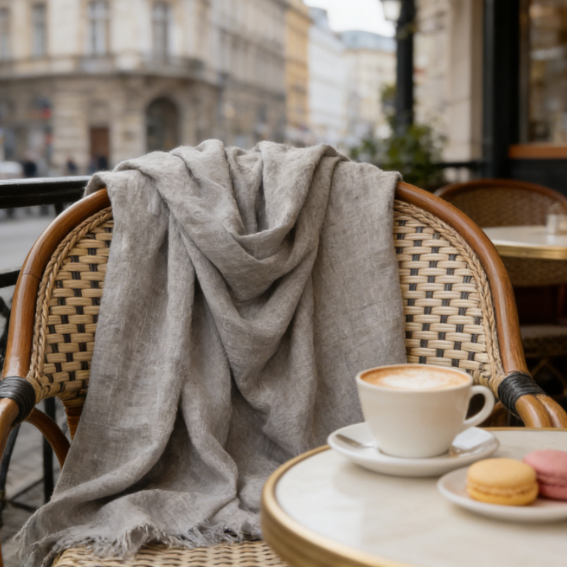 Leichter Schal aus Naturfasern – 100x190cm Große Stola – Weiches Halstuch für Damen, Ideal für Frühling & Sommer