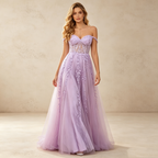 Elegantes Maxi-Abendkleid mit Spitze – Stilvolles V-Ausschnitt Spaghettiträger Festkleid