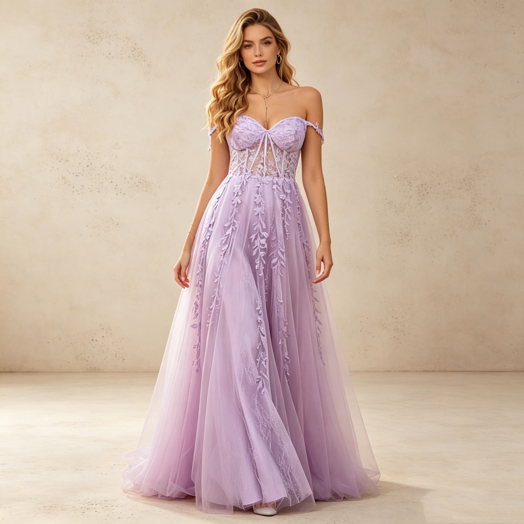 Elegantes Maxi-Abendkleid mit Spitze – Stilvolles V-Ausschnitt Spaghettiträger Festkleid