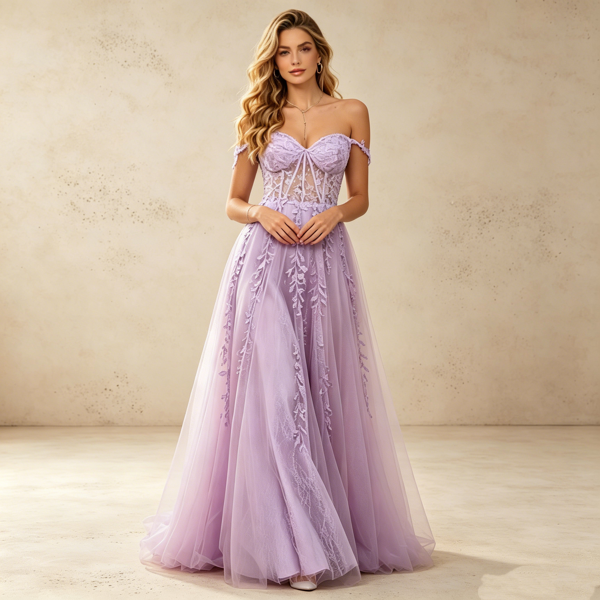 Elegantes Maxi-Abendkleid mit Spitze – Stilvolles V-Ausschnitt Spaghettiträger Festkleid