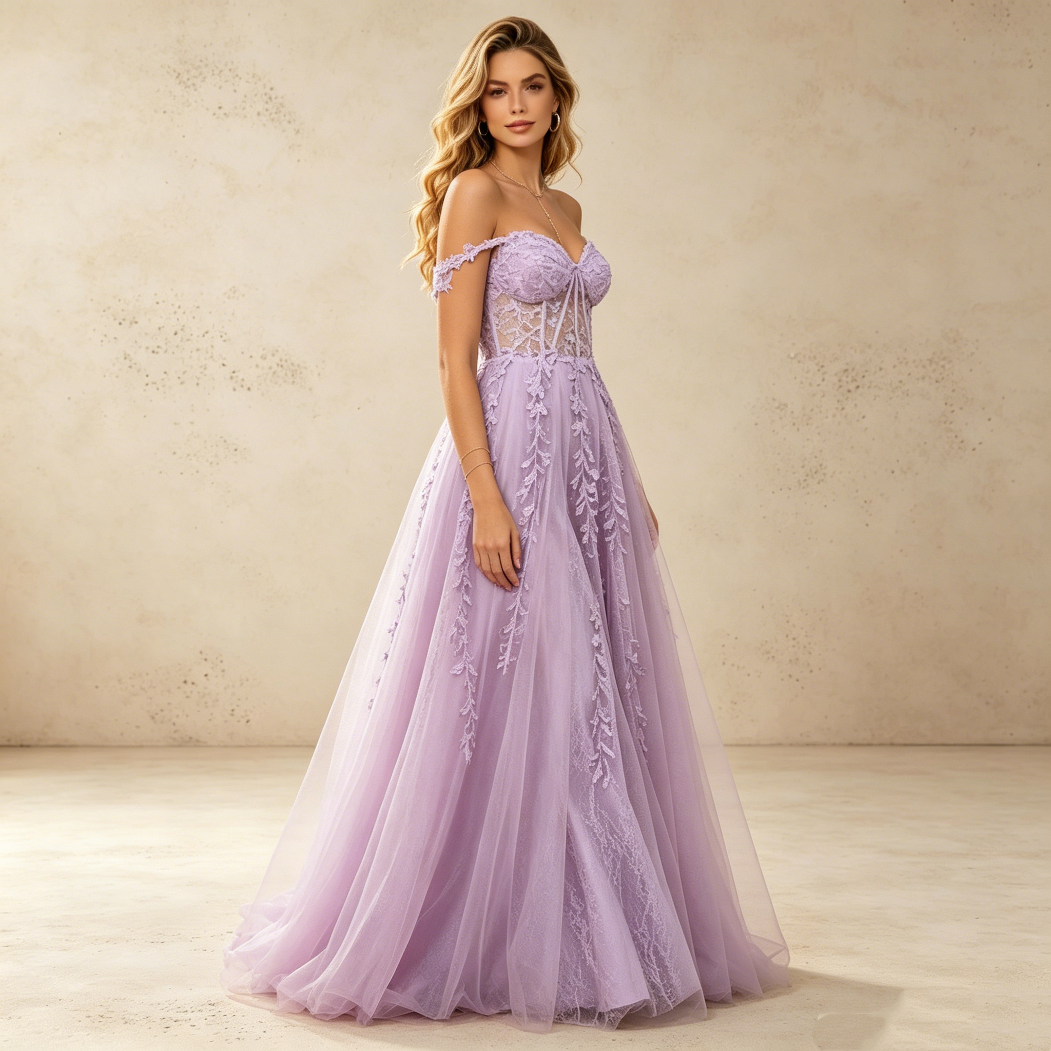Elegantes Maxi-Abendkleid mit Spitze – Stilvolles V-Ausschnitt Spaghettiträger Festkleid