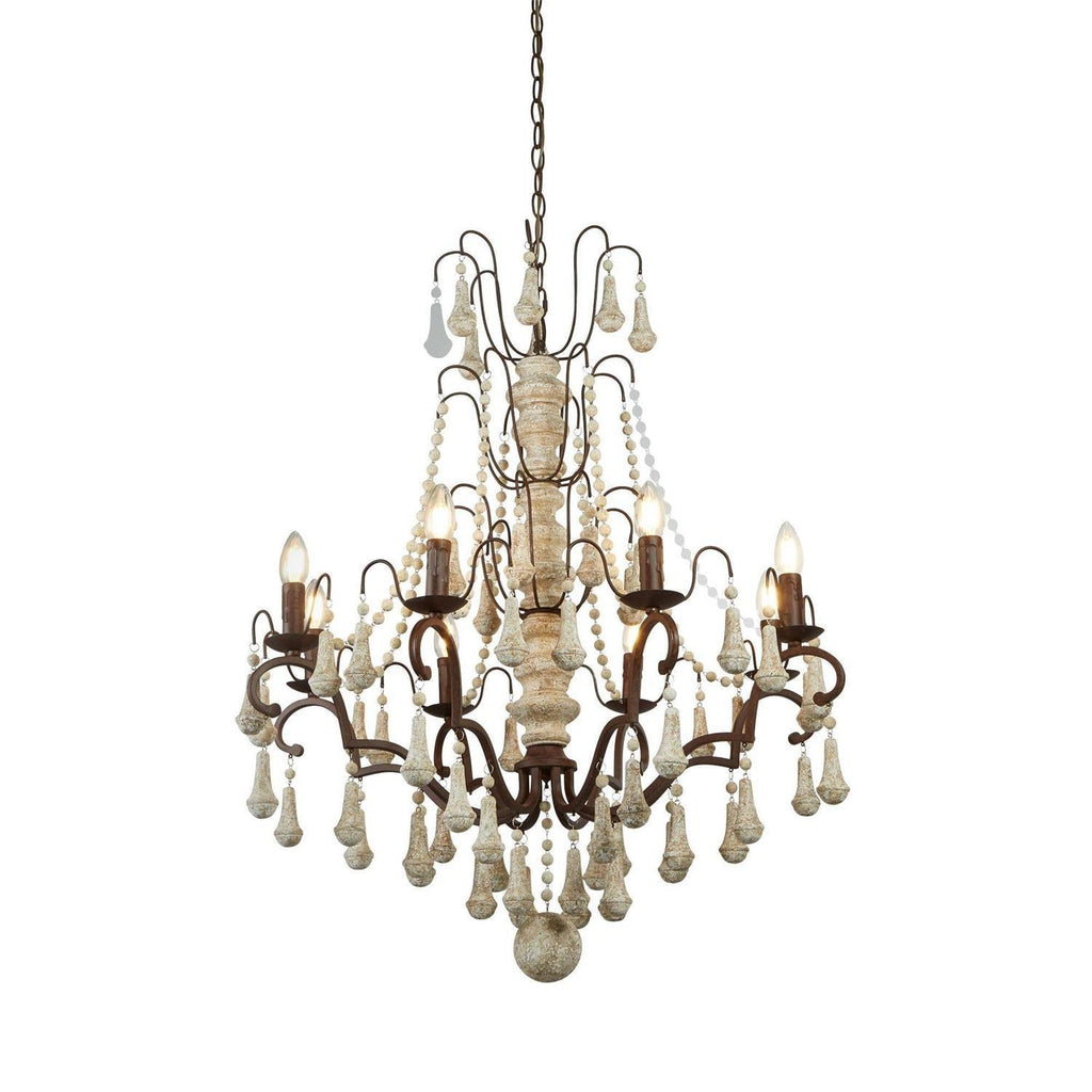 Bessie Chandelier Φ 28.3″ x H 33.3″ / Dia 72cm x H 84.5cm / Old white Chandelier