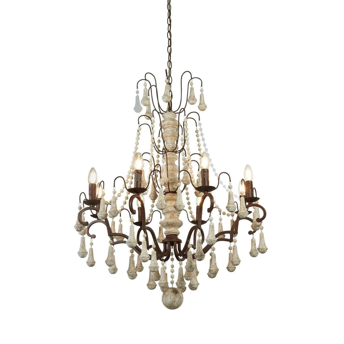 Bessie Chandelier Φ 28.3″ x H 33.3″ / Dia 72cm x H 84.5cm / Old white Chandelier