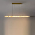 Linear Alabaster Chandelier ?39’’ / Gold / Warm White Chandelier