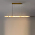 Linear Alabaster Chandelier ?39’’ / Gold / Warm White Chandelier