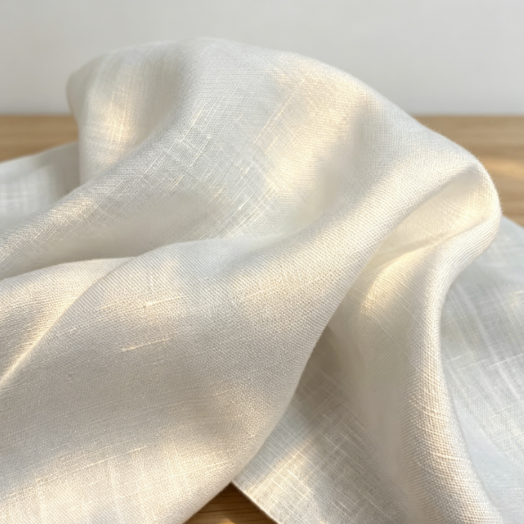 Meterware Tencel-Leinen Gemisch – Hochwertiger Stoff für Kleidung & Deko – 135 x 100 cm - Weiß