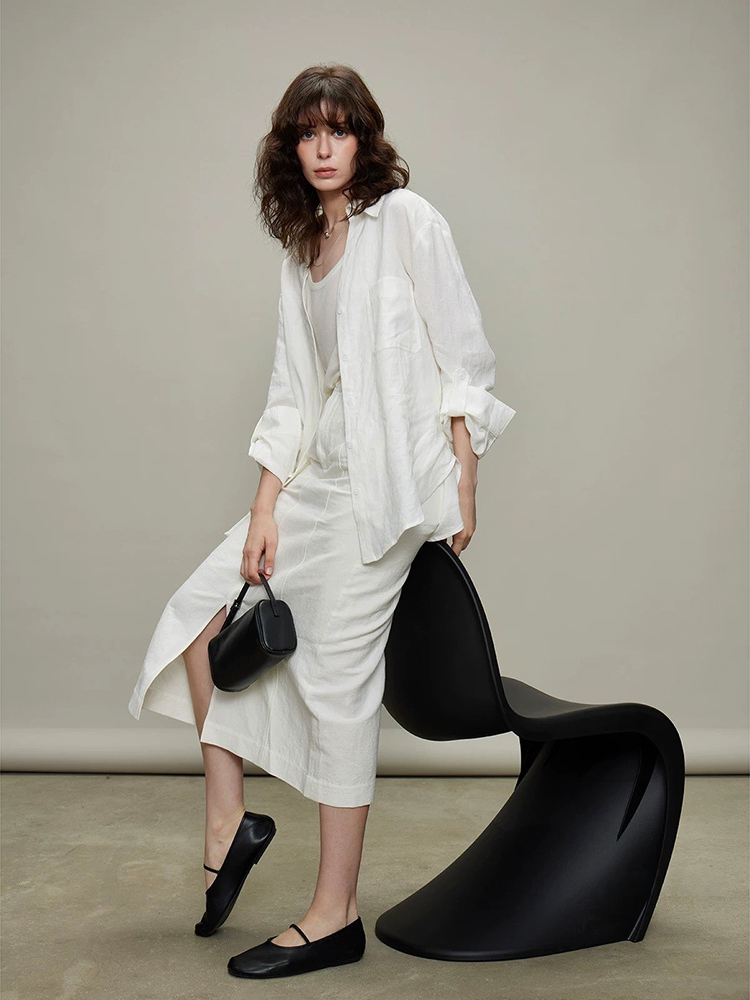 Weiße Leinenbluse: Nachhaltig, Luftig & Locker, Sommer Hemd für Damen S-XL