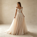 Elegantes A-Linien Abendkleid mit V-Ausschnitt – Stilvolles Maxi-Festkleid mit Spitze