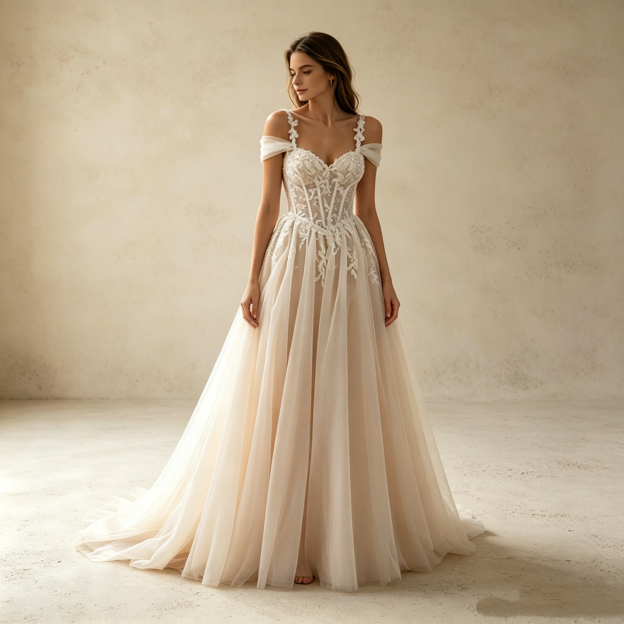 Elegantes A-Linien Abendkleid mit V-Ausschnitt – Stilvolles Maxi-Festkleid mit Spitze