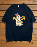 Damen T-Shirt Schwarz mit Hasen-Print: Stylisches Grafik-Shirt im Vintage-Look, Locker geschnittenes Baumwollshirt, Casual Streetwear(Frühling/Sommer/Herbst) S-3XL