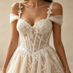 Elegantes A-Linien Abendkleid mit V-Ausschnitt – Stilvolles Maxi-Festkleid mit Spitze