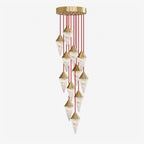 Vertex Faceted Alabaster Drop Chandelier