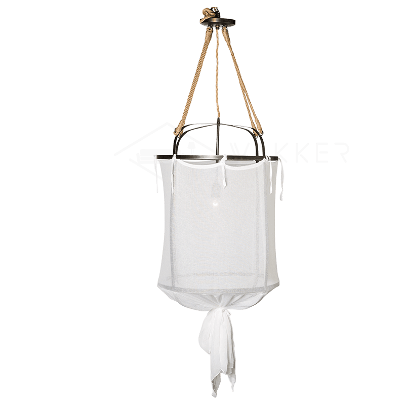 Provence Linen Pendant Light ∅ 13.8″ x H 19.7″ / Dia 35cm x H 50cm / Black & White Pendant light