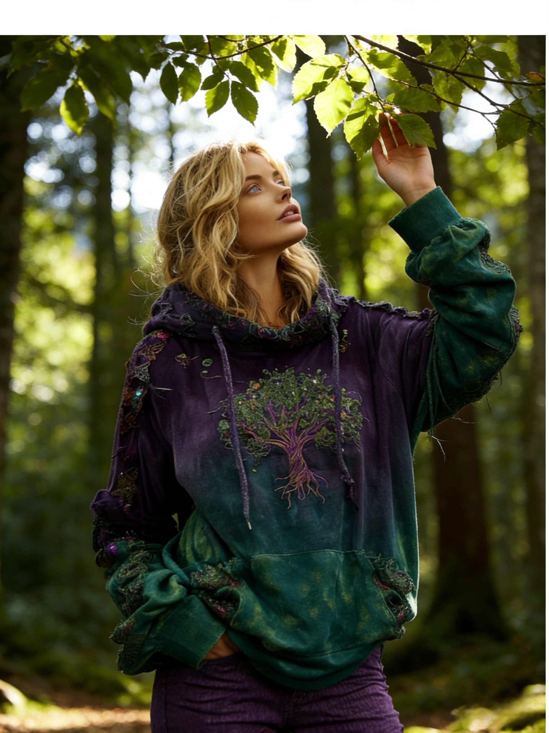 Damen Vintage Wikinger Lebensbaum Gemütliche Wärme Kapuzenpullover Size S-5XL