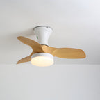 Brisa Ceiling Fan Light Wood Grain & White: ∅ 27.6″ x H 11.0″ / Three-color Changing Light 1001 Ceiling fan light