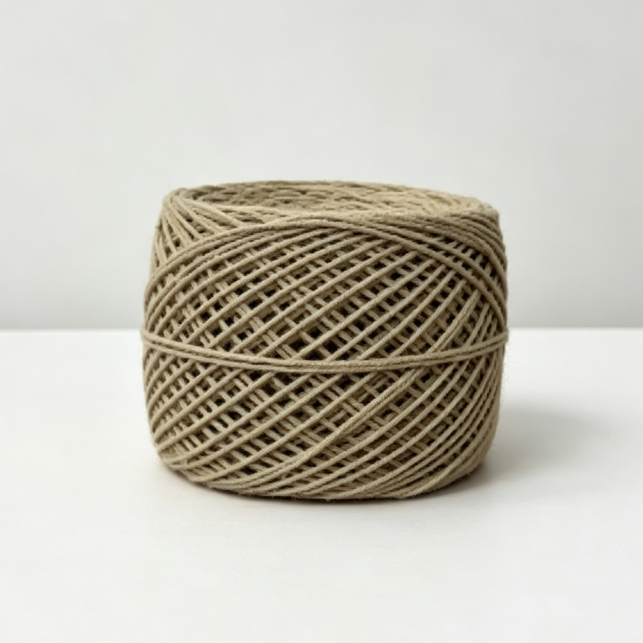 9-fädiges Baumwolle-Leinen-Garn – 100g Knäuel (ca. 150m) – 1,3mm Stärke – Formstabiles Häkelgarn für Taschen & Mützen