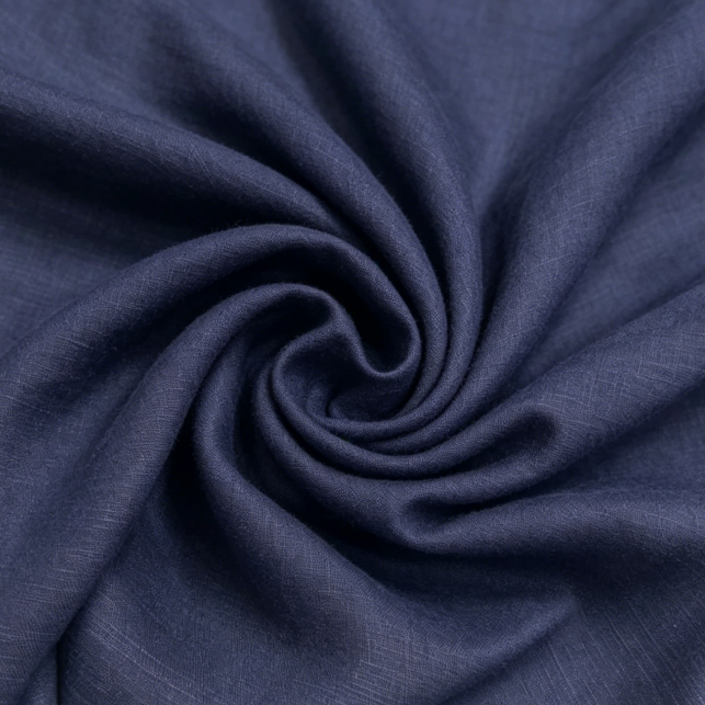 Meterware Tencel-Leinen Gemisch – Hochwertiger Stoff für Kleidung & Deko – 135 x 100 cm -Marineblau