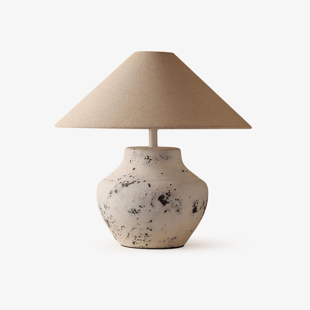 Distressed White Ceramic Table Lamp