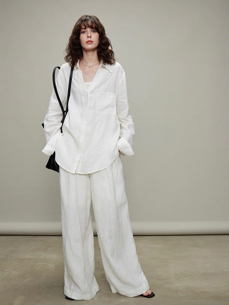 Weiße Leinenbluse: Nachhaltig, Luftig & Locker, Sommer Hemd für Damen S-XL