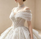 Off-Shoulder Abendkleid mit Spitze Elegant Ballkleid Bestickt