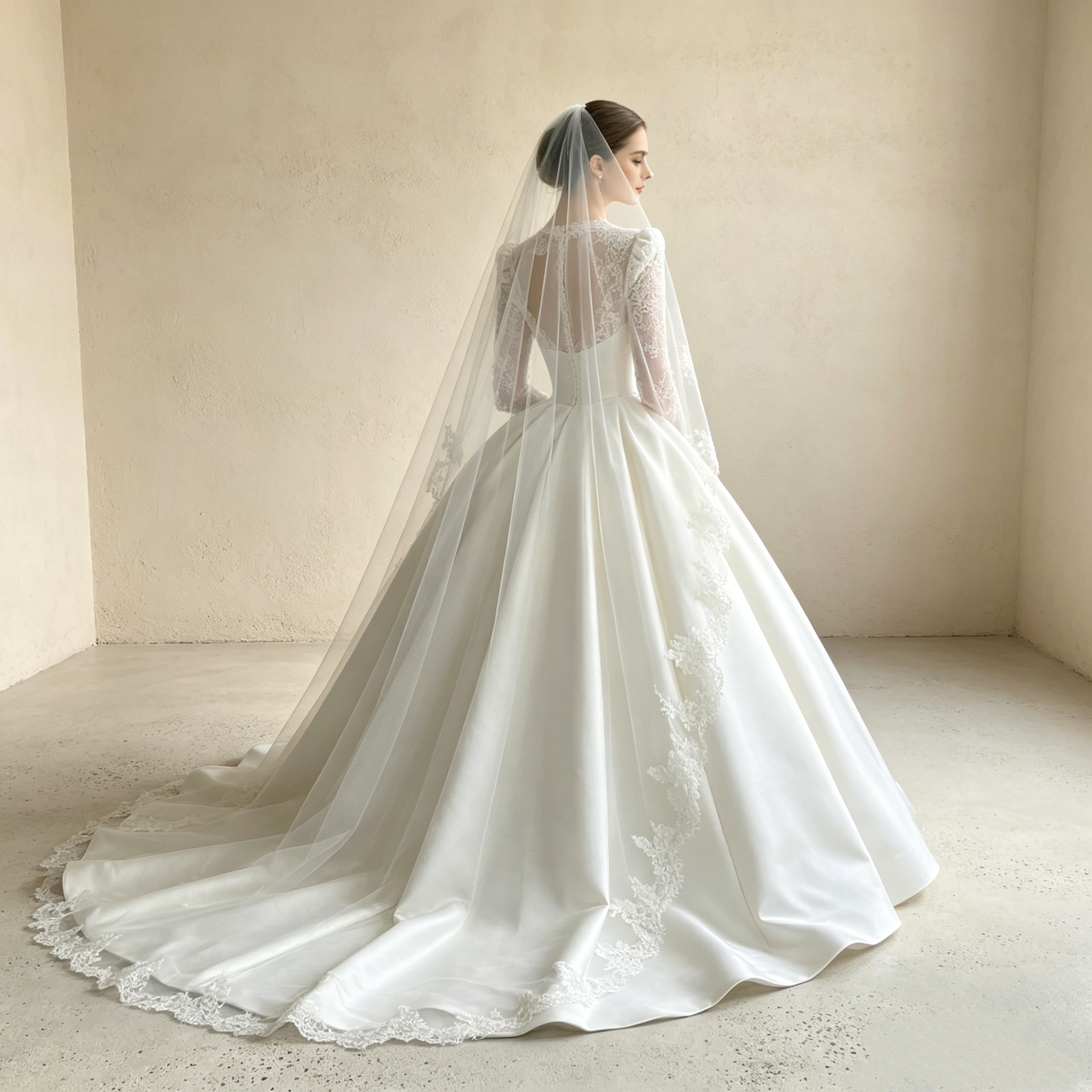 Elegantes A-Linien Abendkleid mit Spitze und Satin-Rock – Premium Festkleid