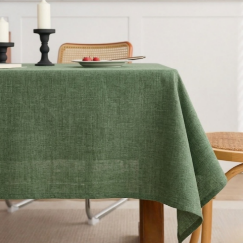 Tischdecke aus Reinleinen in Salbeigrün - Natürliche Leinenoptik, Waschbar & Langlebig, Tischtuch für Esszimmer, Garten & Terrasse