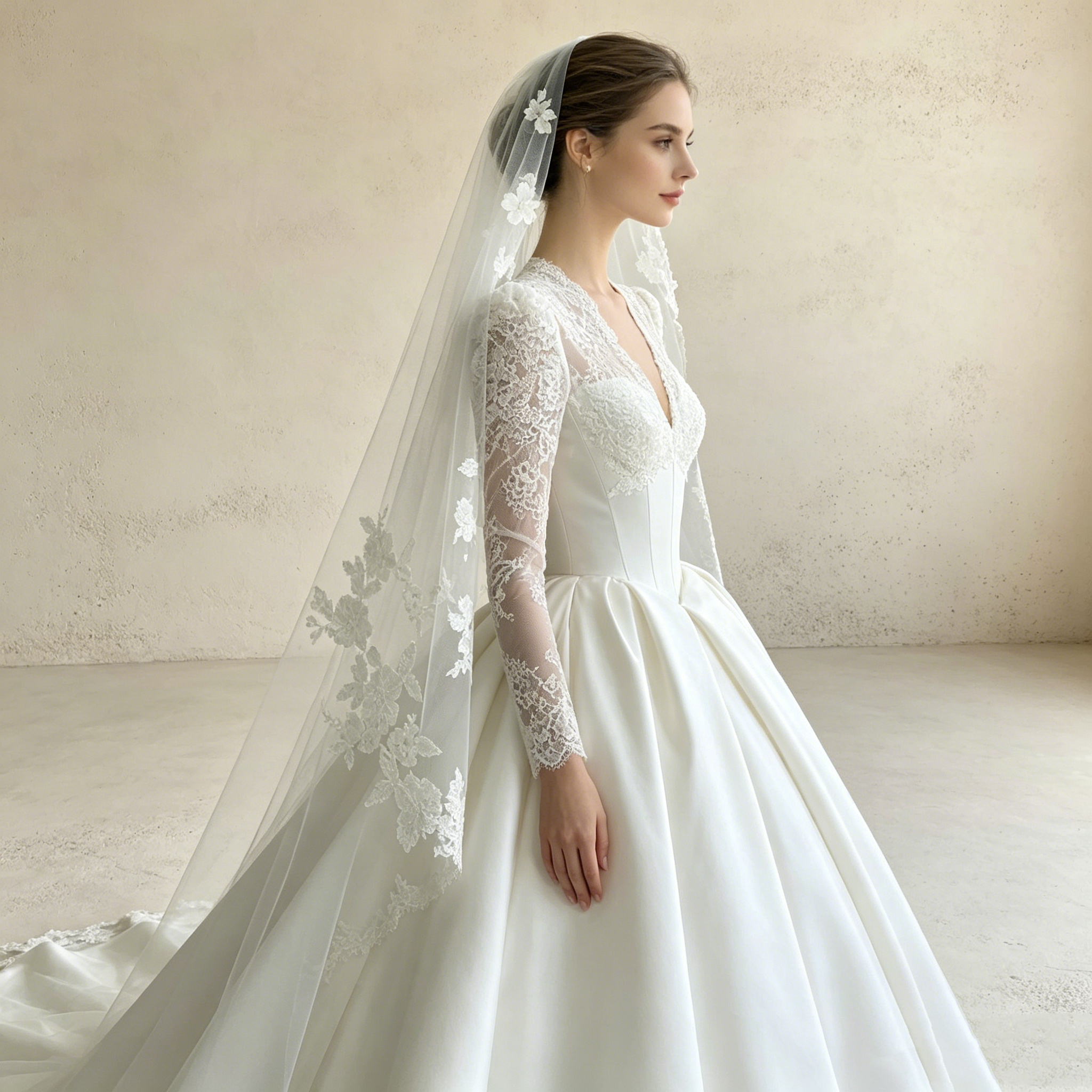 Elegantes A-Linien Abendkleid mit Spitze und Satin-Rock – Premium Festkleid