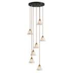 Conical Alabaster Brass Pendant Lamp
