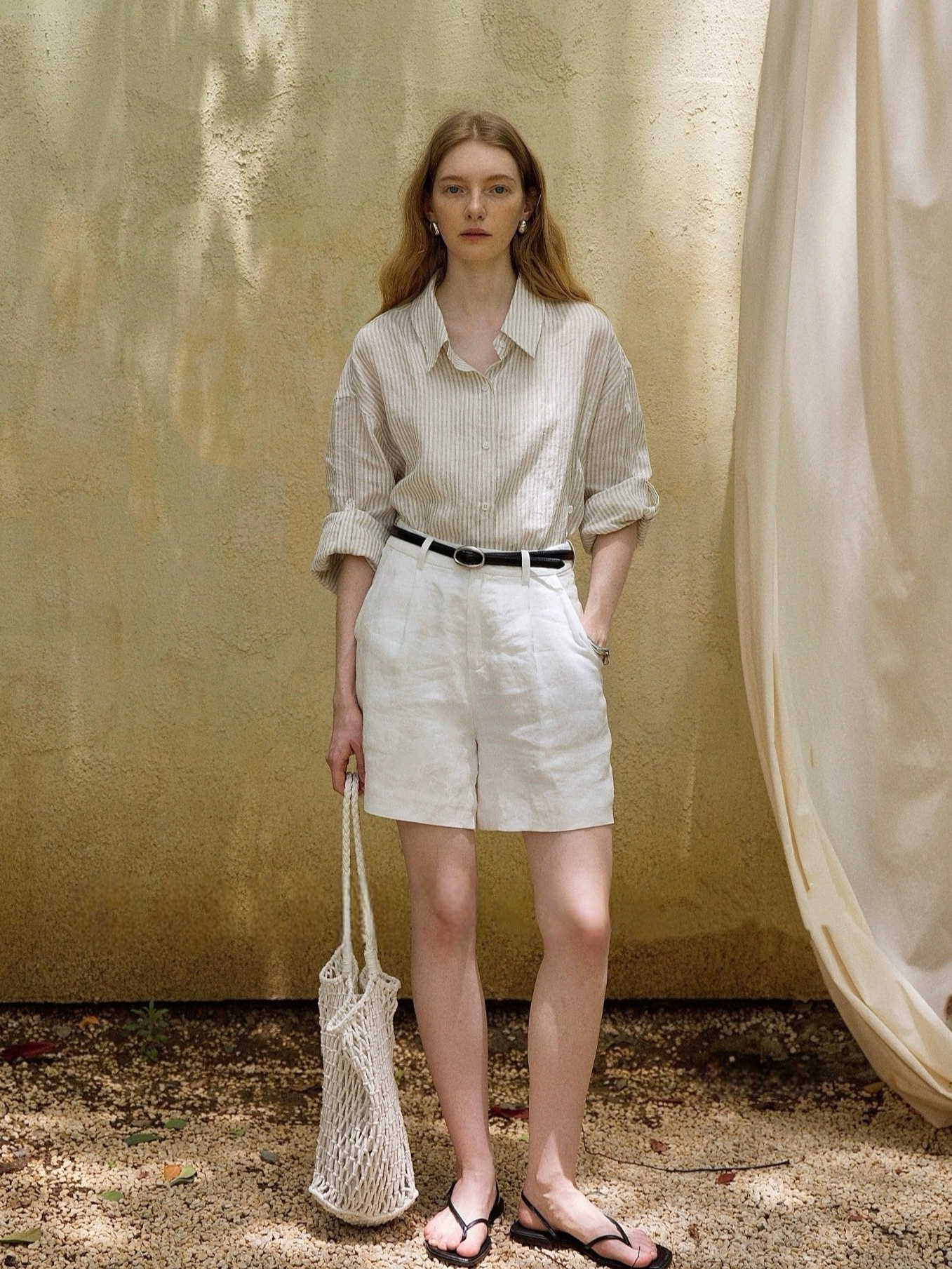 Weiße Leinen-Shorts: Nachhaltig, Luftig & Locker, Damen Bermuda Hose S-XL