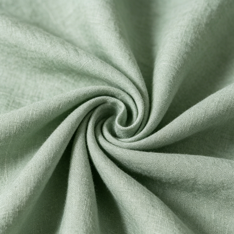 Reinleinen Stoff Meterware (135cm Breit) – 0,5m Naturleinen in Oatmeal-Optik Salbeigrün