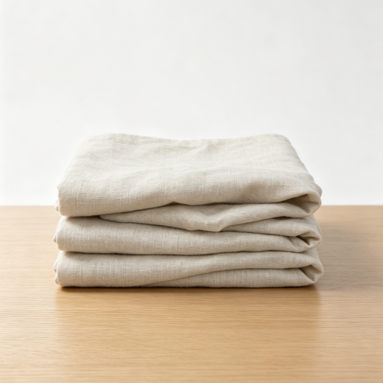 Meterware Tencel-Leinen Gemisch – Hochwertiger Stoff für Kleidung & Deko – 135 x 100 cm -Leinenfarben